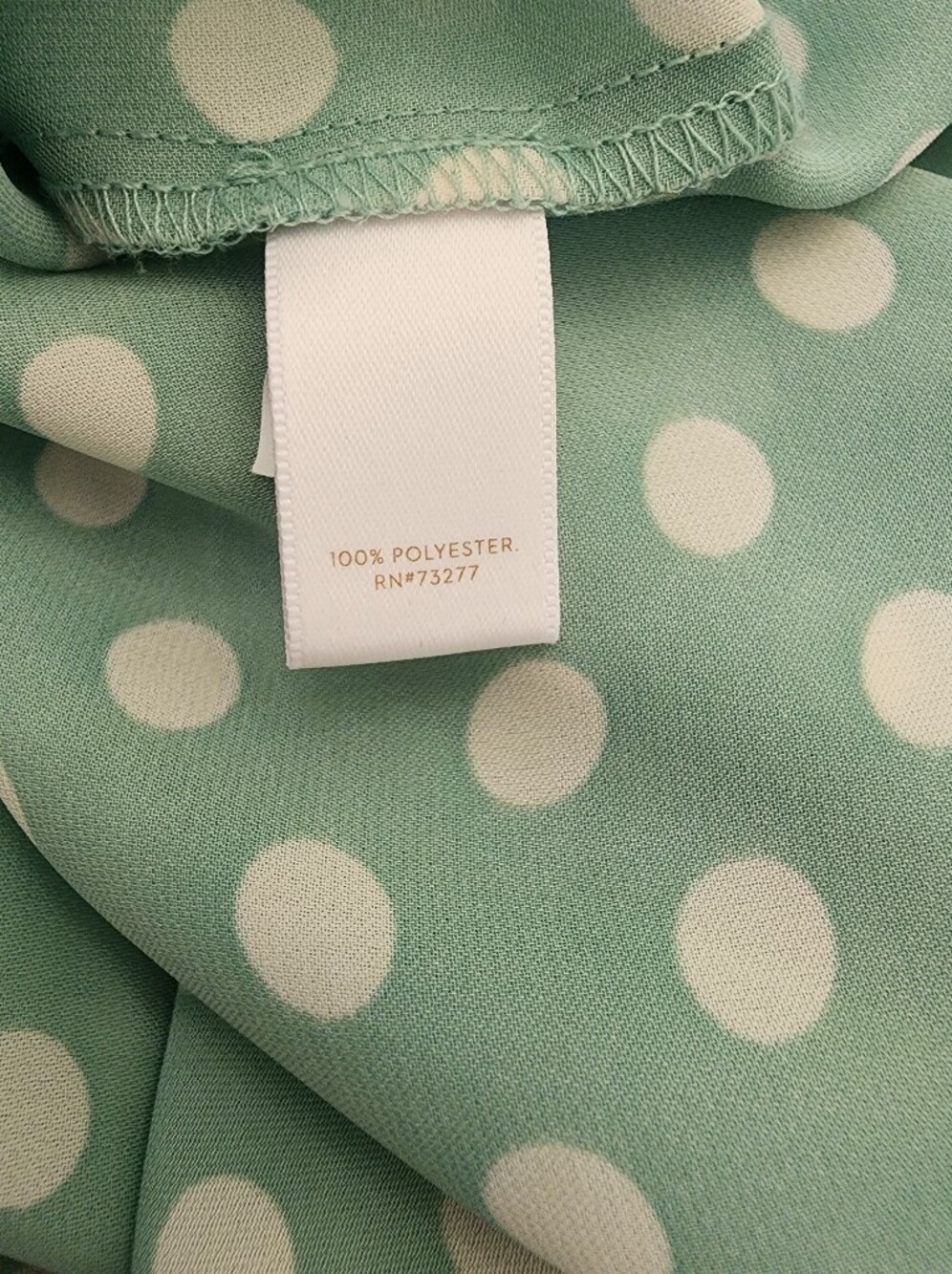 Lauren Conrad Green and Cream Polka Dot Short Sleeve Blouse Size XL - Picture 6 of 10